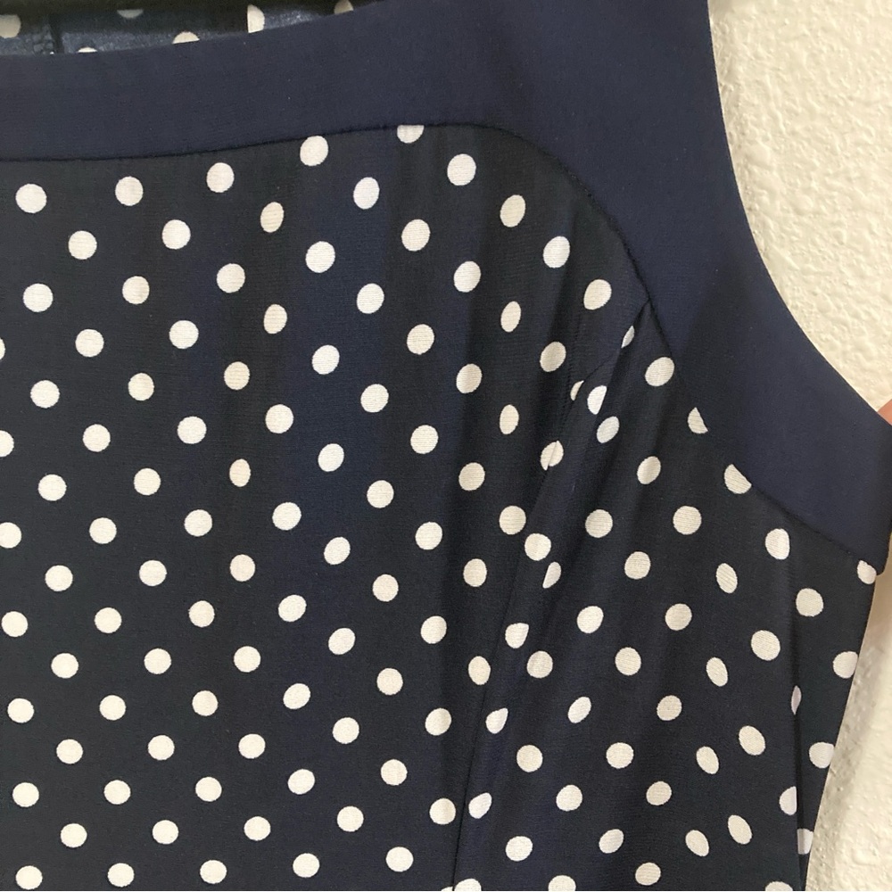 Lauren Ralph Lauren Navy Polka Dot Dress Sleeveles size 12 - Picture 5 of 16